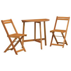 vidaXL Ensemble bistrot 3 pcs Marron Bois d'acacia massif