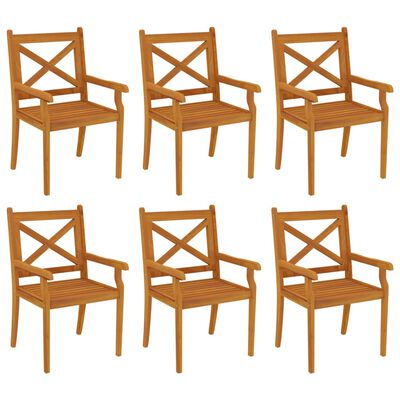 vidaXL Ensemble à manger de jardin 7 pcs Bois d'acacia solide