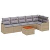 vidaXL Ensemble de canap&eacute; de jardin 7 pc Beige et Gris clair polyrotin