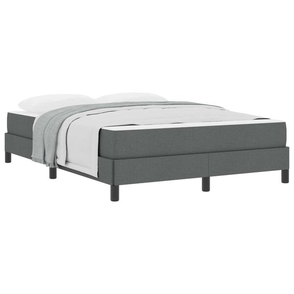 vidaXL Lit &agrave; ressorts avec matelas Gris fonc&eacute; 140 x 190 cm tissu