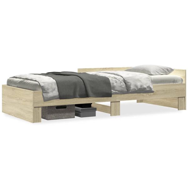vidaXL Cadre de lit sans matelas ch&ecirc;ne sonoma 75x190 cm