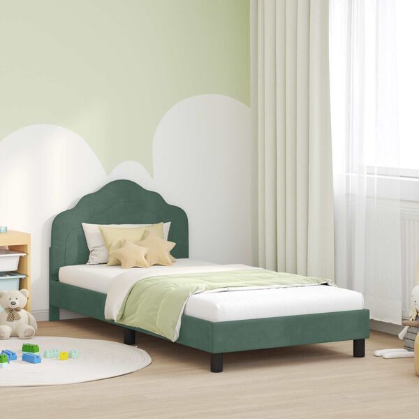 vidaXL Cadre de lit pour enfants avec tête de lit Vert Mer 80 x 200 cm