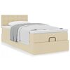 vidaXL Lit ottoman avec matelas cr&egrave;me 90x200 cm tissu