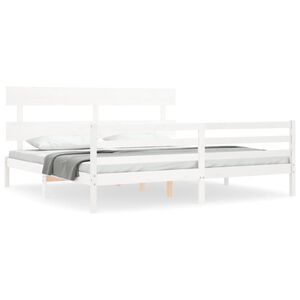 vidaXL Cadre de lit sans matelas blanc 200x200 cm bois massif