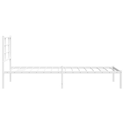 vidaXL Cadre de lit métal sans matelas avec tête de lit blanc 90x190cm