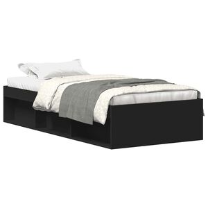 vidaXL Cadre de lit sans matelas noir 90x200 cm