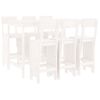 vidaXL Ensemble de bar de jardin 7 pcs blanc bois de pin massif