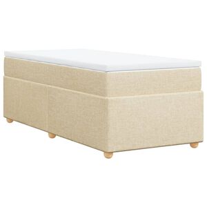 vidaXL Sommier &agrave; lattes de lit et matelas Cr&egrave;me 90x190 cm Tissu