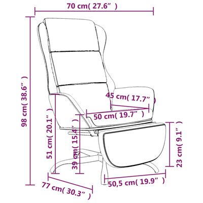 vidaXL Chaise de relaxation avec repose-pied Noir Tissu microfibre
