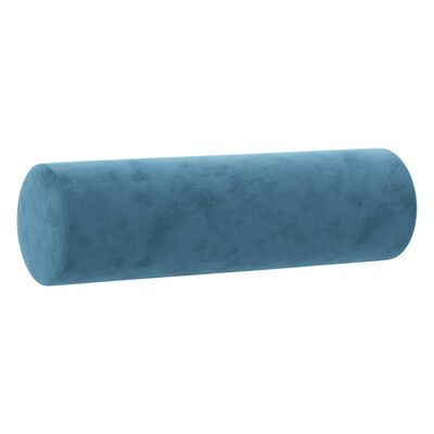 vidaXL Canapé 3 places avec oreillers décoratifs bleu 180 cm velours