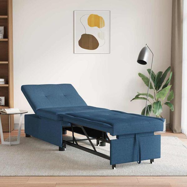vidaXL Canap&eacute;-lit escamotable Bleu 194 x 50 x 82 cm Contreplaqu&eacute;