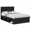 vidaXL Cadre de lit Ch&ecirc;ne noir 135 x 190 cm Bois d'ing&eacute;nierie