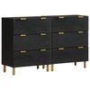 vidaXL Buffets 2 pcs noir 60x33x75 cm bois d'ing&eacute;nierie