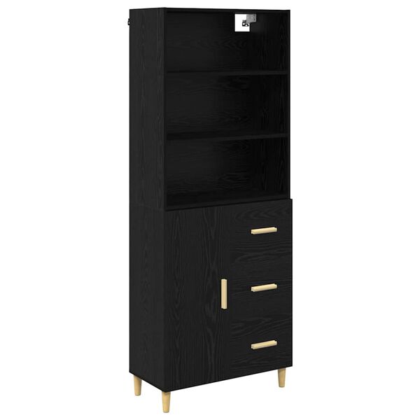 vidaXL Haut Armoire Ch&ecirc;ne noir 69,5 x 34 x 180 cm Bois d'ing&eacute;nierie