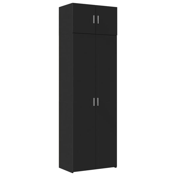 vidaXL Armoire de rangement noir 70x42,5x225 cm bois d'ing&eacute;nierie