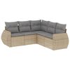 vidaXL Salon de jardin avec coussins 5 pcs beige r&eacute;sine tress&eacute;e