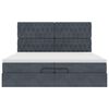 vidaXL Cadre de lit ottoman avec matelas gris fonc&eacute; 200x200 cm velours
