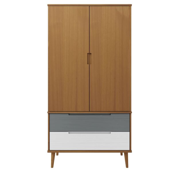 vidaXL Garde-robe MOLDE Marron 90x55x175 cm Bois massif de pin