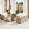 vidaXL Ensemble de canap&eacute; de jardin avec coussin 8 pcs Beige polyrotin