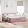 VidaXL Cadre de lit ottoman avec matelas rose 160x200 cm velours