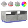 vidaXL Table basse avec lumi&egrave;res LED gris b&eacute;ton 90x49x40 cm