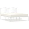 vidaXL Cadre de lit m&eacute;tal sans matelas et t&ecirc;te de lit blanc 140x190 cm