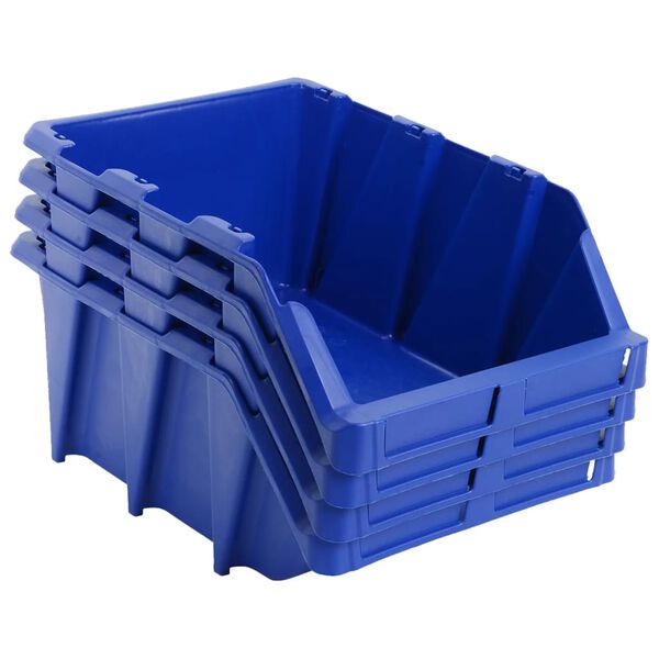 vidaXL Bac de rangement empilable 35 pcs 218x360x156 mm Bleu
