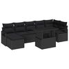vidaXL Ensemble de canapé de jardin 8 pcs Noir Poly rotin