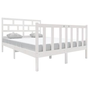 vidaXL Cadre de lit sans matelas blanc bois massif 140x190 cm