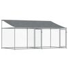 vidaXL Cage pour chien avec toit et portes gris 4x2x2m acier galvanis&eacute;