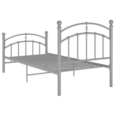 vidaXL Cadre de lit sans matelas gris métal 90x200 cm