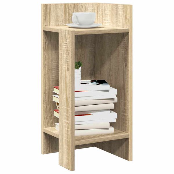 vidaXL Table d'appoint avec étagère chêne sonoma 25,5x27x60 cm