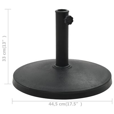 vidaXL Socle rond de parasol Polyrésine 10 kg Noir