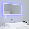 vidaXL Miroir à LED de bain Blanc brillant 90x8,5x37 cm Acrylique