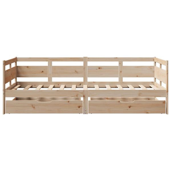 vidaXL Lit de jour avec tiroirs sans matelas 80x200 cm bois massif