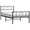 vidaXL Cadre de lit m&eacute;tal sans matelas avec pied de lit noir 90x200 cm