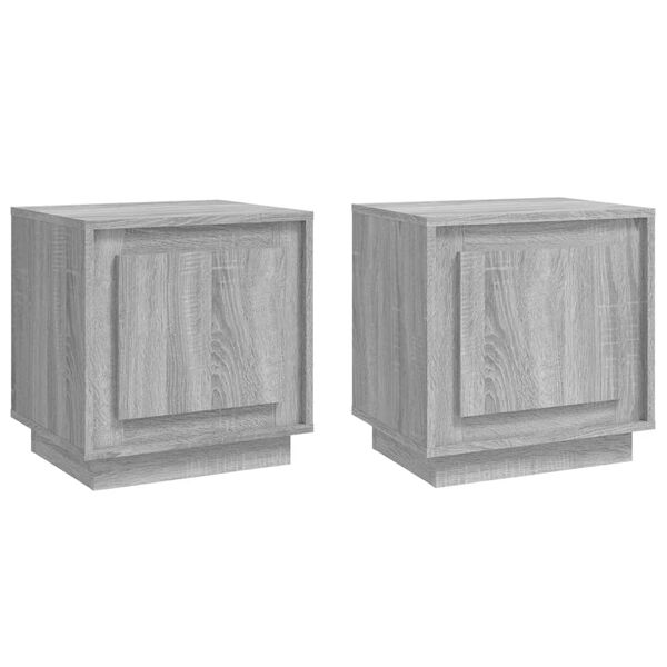 vidaXL Tables de chevet 2 pcs sonoma gris 44x35x45cm bois d'ing&eacute;nierie