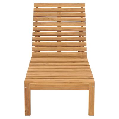 vidaXL Chaise longue bois de teck solide