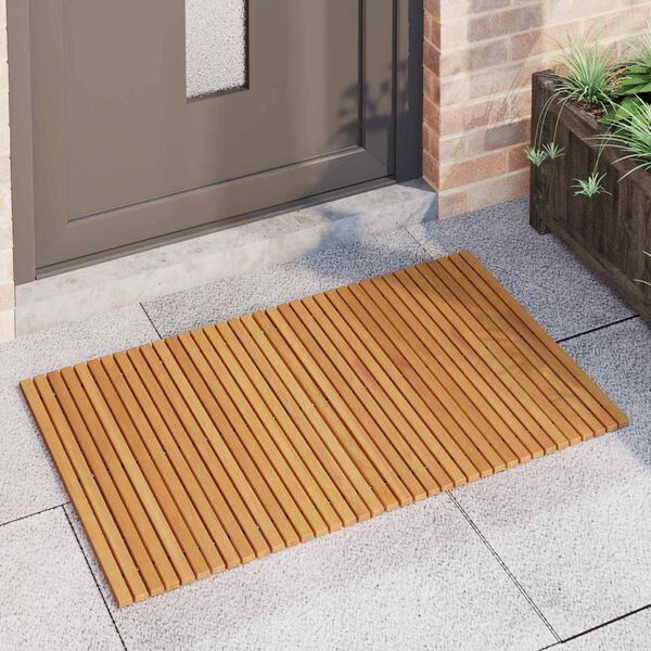 vidaXL Tapis de bain Uni Marron 100 x 60 cm bois
