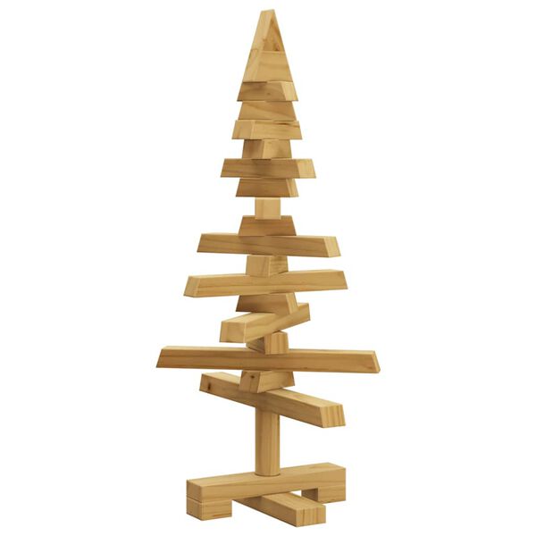 vidaXL Arbre de No&euml;l en bois Marron 60 cm Bois massif en pin
