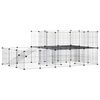 vidaXL Cage animaux de compagnie &agrave; 44 panneaux et porte Noir 175x105x70 cm