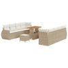 vidaXL Ensemble de canap&eacute; de jardin 11 pcs Beige polyrotin