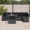 vidaXL Ensemble de canap&eacute; de jardin 7 pcs Noir Poly Rattan