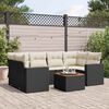 vidaXL Salon de jardin 7 pcs avec coussins noir r&eacute;sine tress&eacute;e
