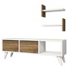 Homemania Meuble TV Foxy 120x30x40 cm Blanc et noyer