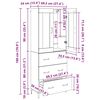 vidaXL Haut Armoire Montage mural Ch&ecirc;ne artisanal 69,5 x 34 x 180 cm