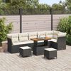 vidaXL Ensemble de canap&eacute; de jardin 9 pcs Noir polyrotin