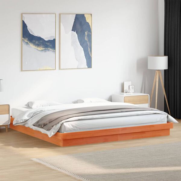 vidaXL Cadre de lit &agrave; LED sans matelas 200x200 cm bois massif