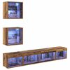 vidaXL Unit&eacute;s murales TV avec LED 5 pc Bois ancien Bois d'ing&eacute;nierie