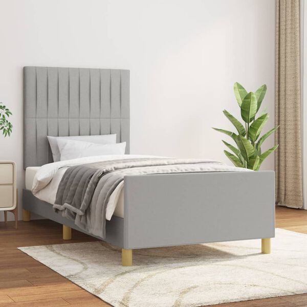 vidaXL Cadre de lit sans matelas gris clair 80x200 cm tissu